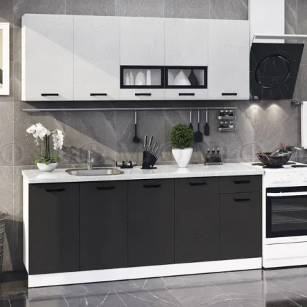 Кухня Рио Пластер Бьянко/Блэк