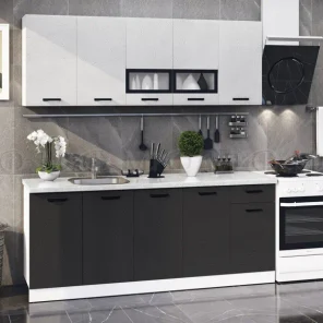 Кухня Рио Пластер Бьянко/Блэк