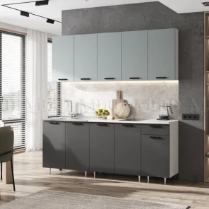 Кухня Рио NEW Сумеречный голубой/Графит