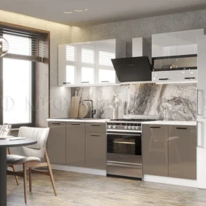 Кухня Рио Графит глянец/Белый глянец